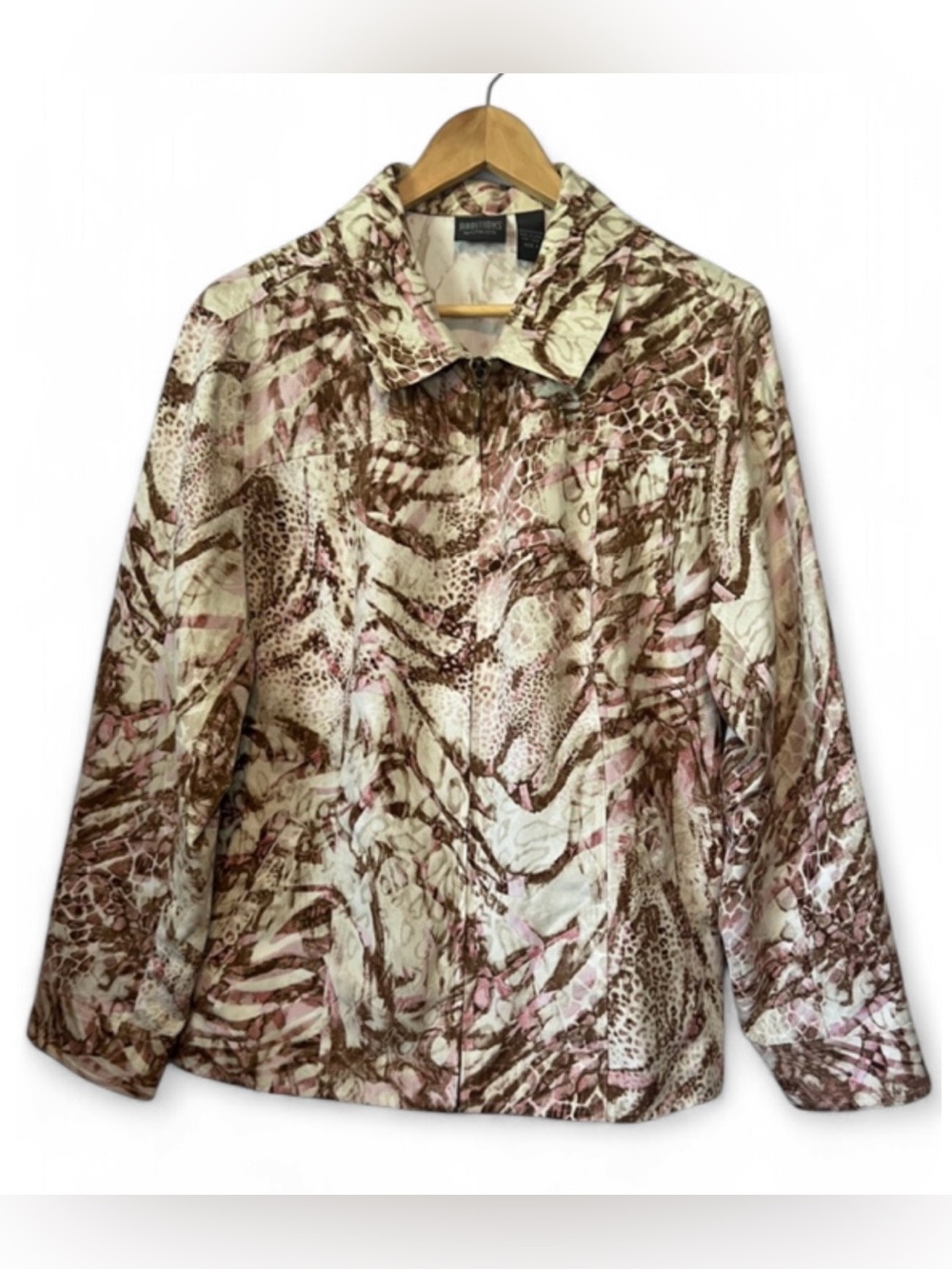 Additions by Chico’s Animal Print Jacket Safari Leopard Print Size 3 (XL/16)